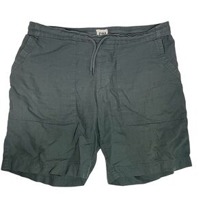 Pact Drawstring Organic Cotton Hemp Grey Green Shorts Size Large